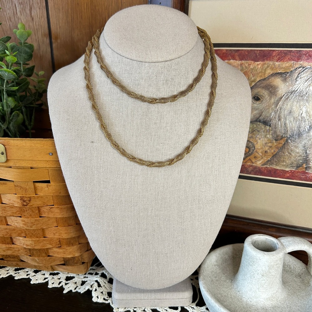 Vintage 90's Gold Rope Necklace – Long Versatile Chain‎